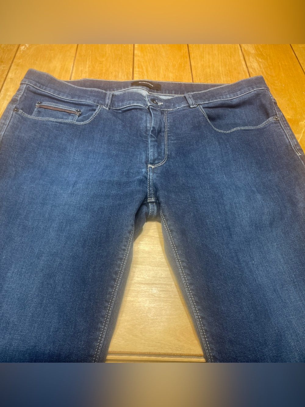 Bugatchi Men’s Slim Straight Dark Blue Jeans Size 38x34 Made in Italy Stretch